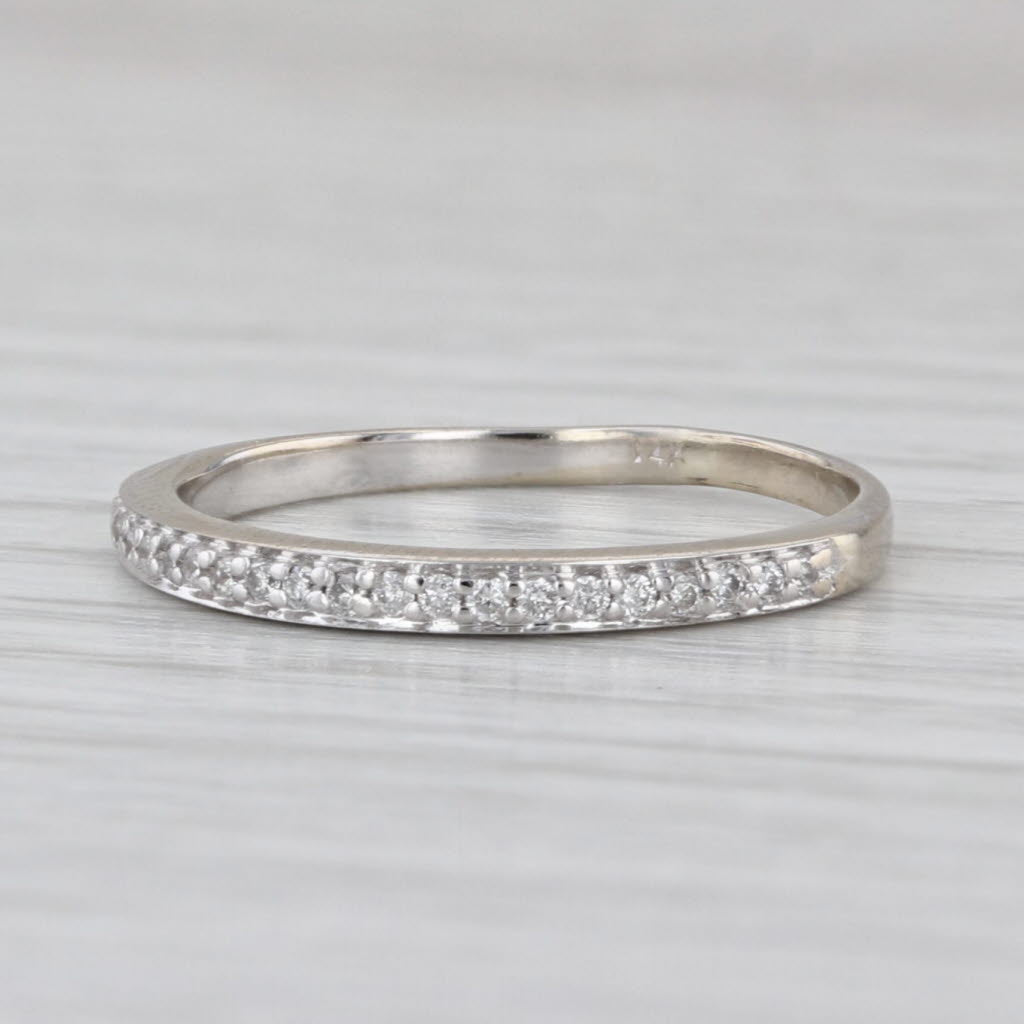0.25ctw Diamond Wedding Band 14k White Gold Size 7 Stackable Ring