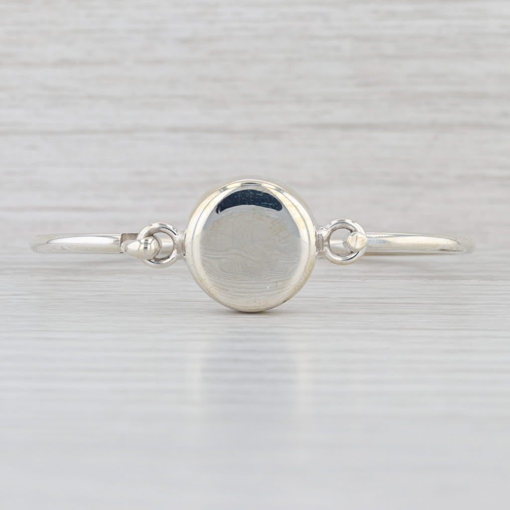 Engravable Bangle Bracelet Sterling Silver 6.25" Round ID