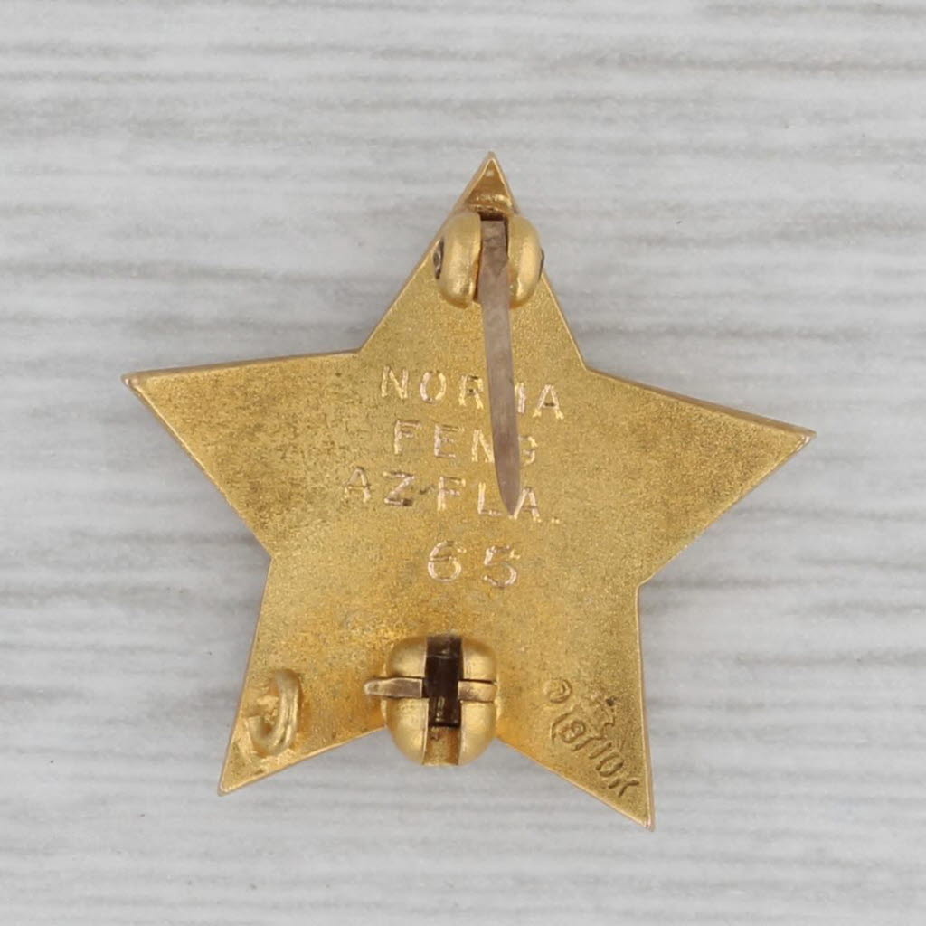 Gray PEO Sorority Star Badge 10k Gold Vintage Nonprofit Society Pin