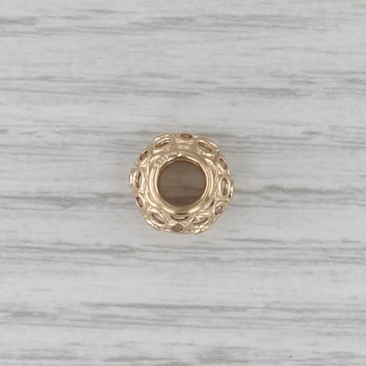 Authentic Pandora Charm Celtic Circles Pink Topaz 750811TPK 14k Gold Retired