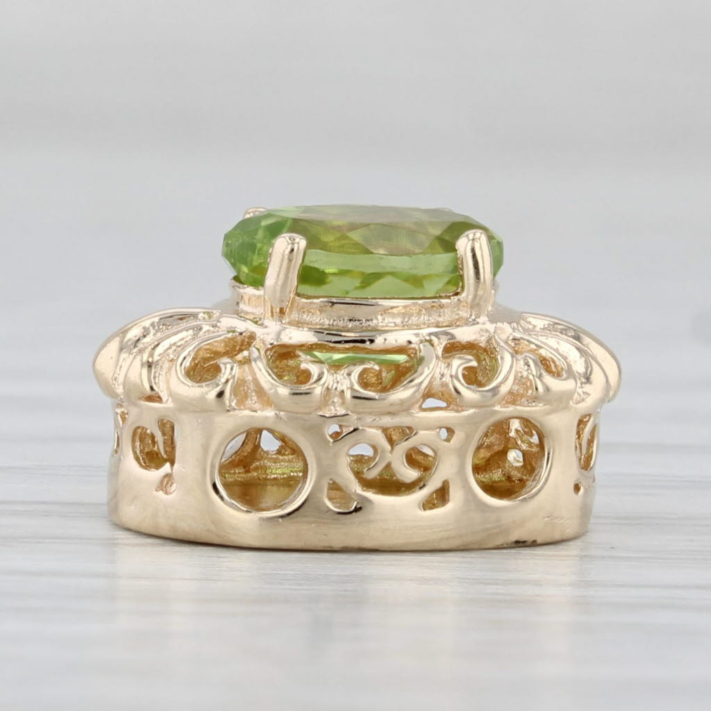 Light Gray 1.40ct Peridot Solitaire Slide Bracelet Charm 14k Yellow Gold Archer Hallmark