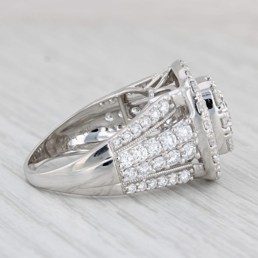 Light Gray 3.75ctw Lab Created Diamond Cluster Ring 10k Gold Bridal Engagement Cocktail