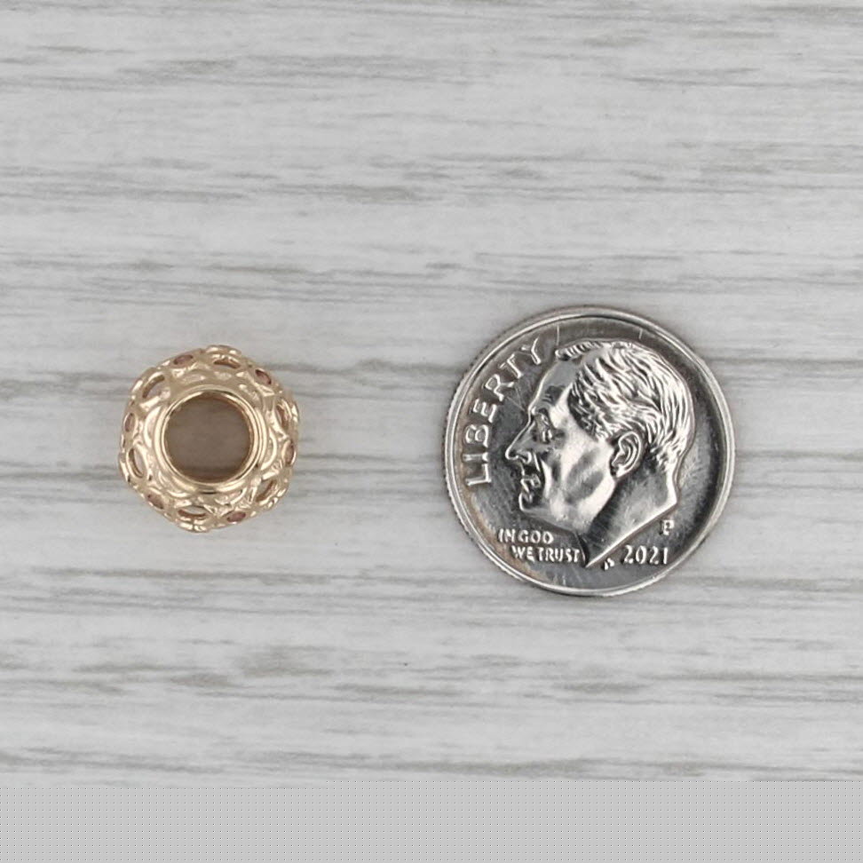 Authentic Pandora Charm Celtic Circles Pink Topaz 750811TPK 14k Gold Retired