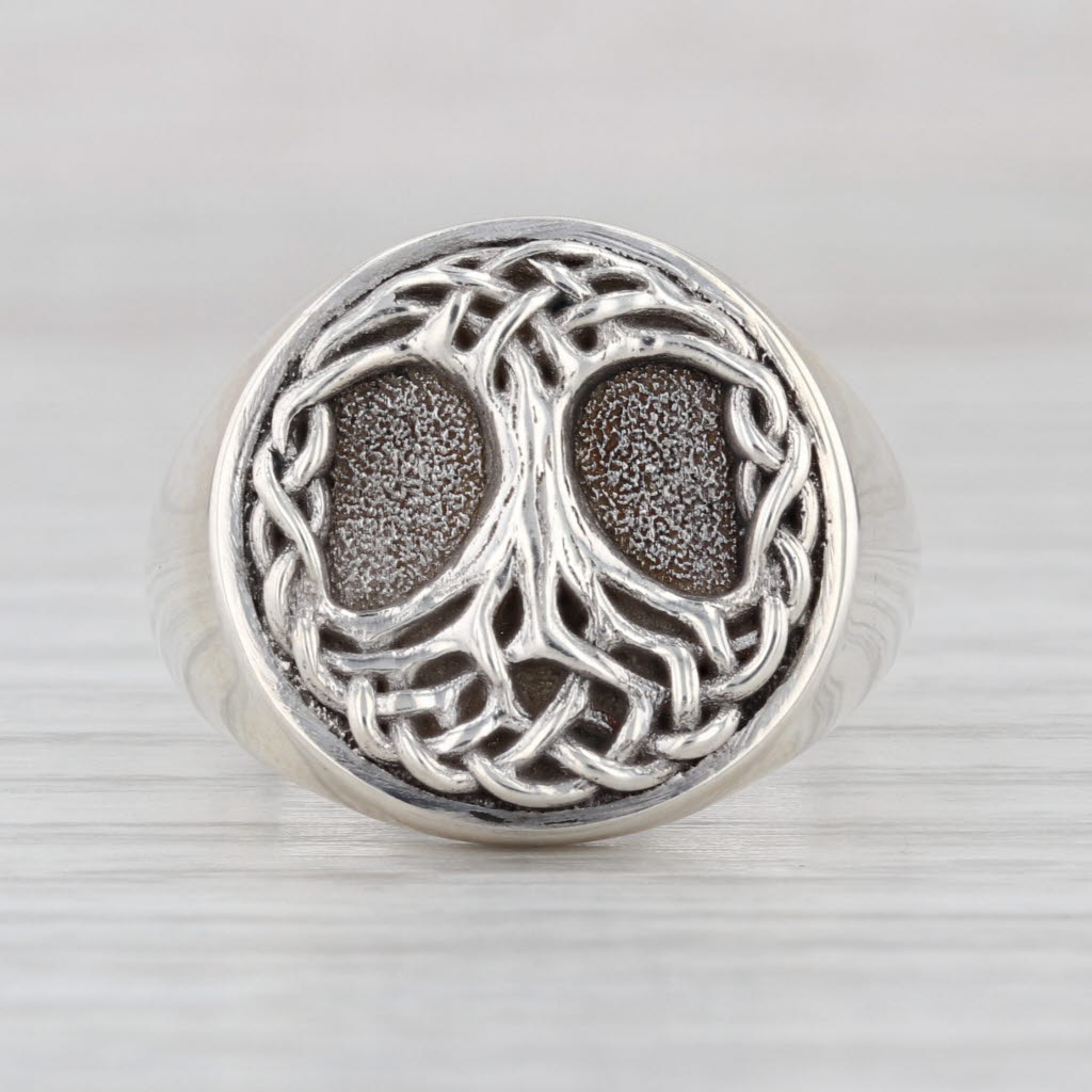 Yggdrasil Viking Tree Norse Tree of Life Ring Sterling Silver Size 7.5 Statement