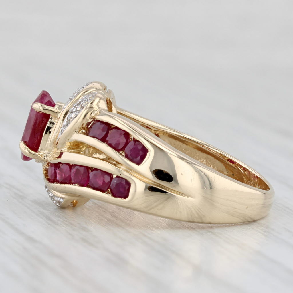 Light Gray 2.34ctw Oval Ruby Ring 14k Yellow Gold Size 7.25