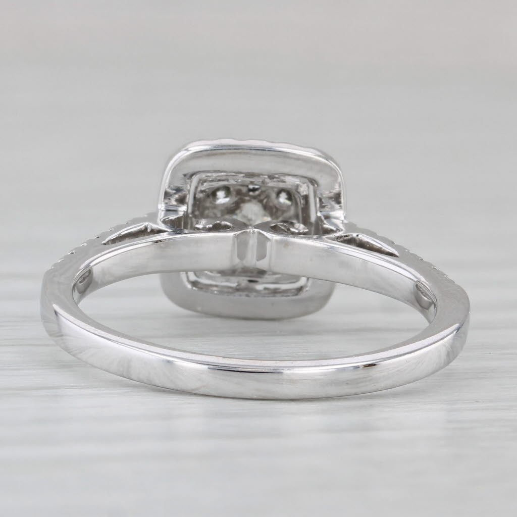 Gray 0.27ctw Diamond Cluster Halo Engagement Ring 14k White Gold Size 7