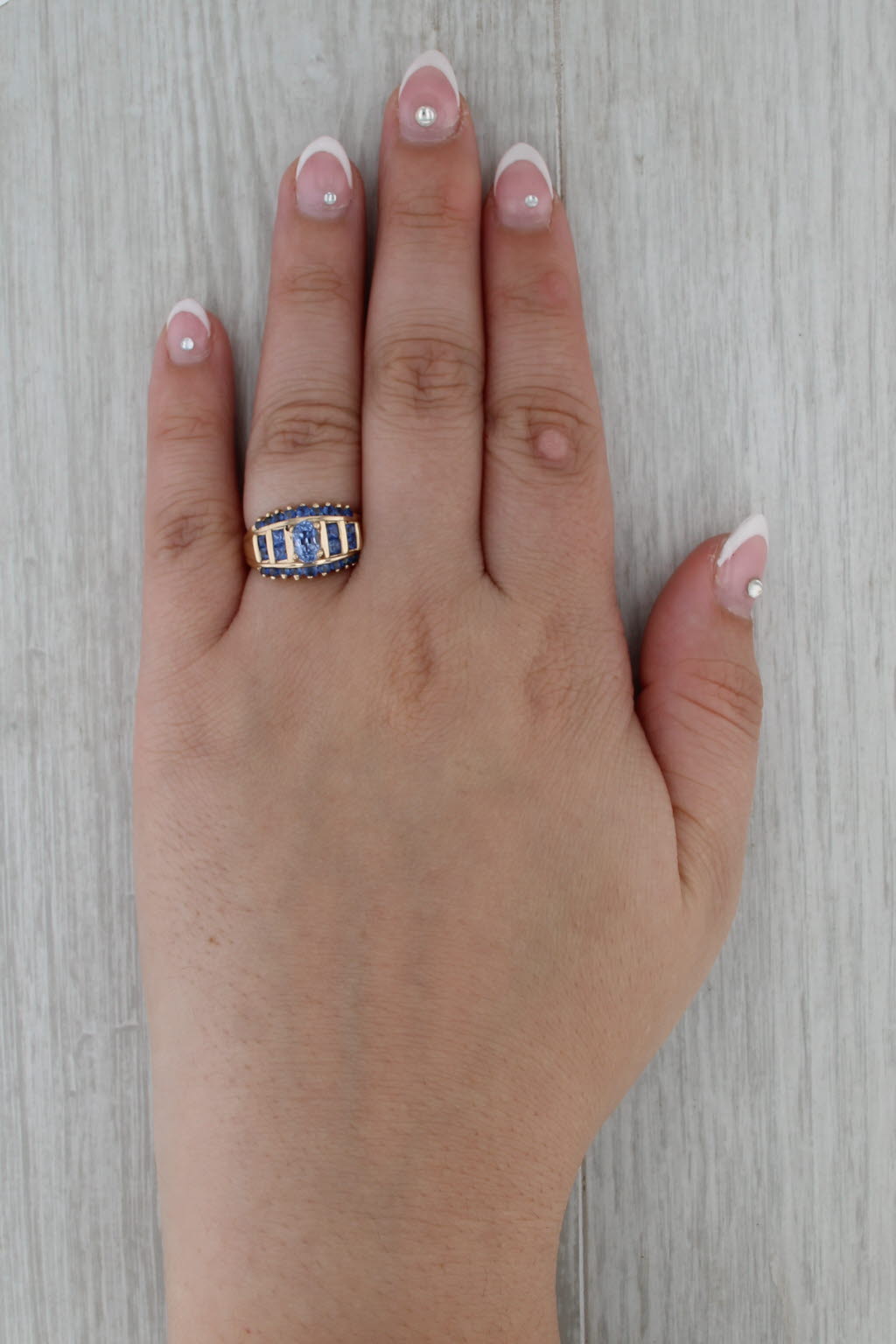 1.84ctw Blue Sapphire Ring 14k Yellow Gold Size 6