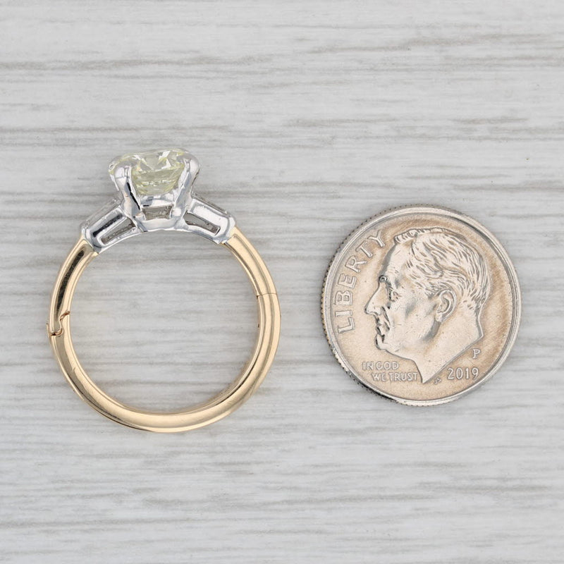 2.17ctw Diamond Engagement Ring 14k Gold Platinum Circle Brilliant Solitaire
