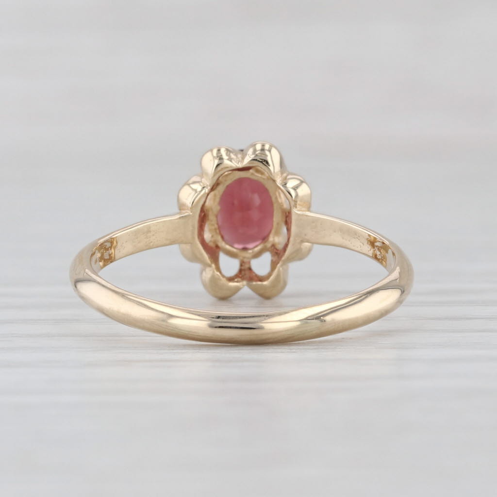 Vintage 0.88ct Oval Garnet Solitaire Ring 14k Yellow Gold Size 8.5