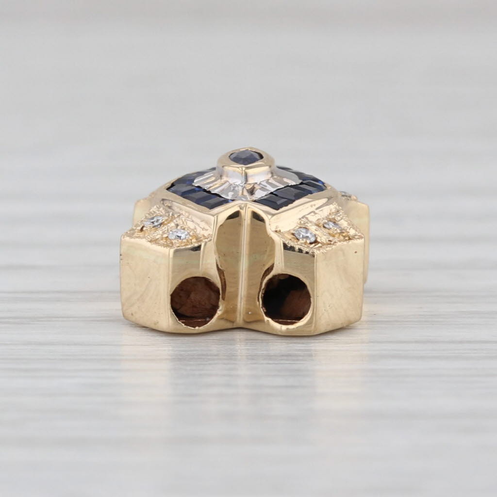 Joshua 0.34ctw Sapphire Diamond Slide Bracelet Charm 14k Yellow Gold Vintage