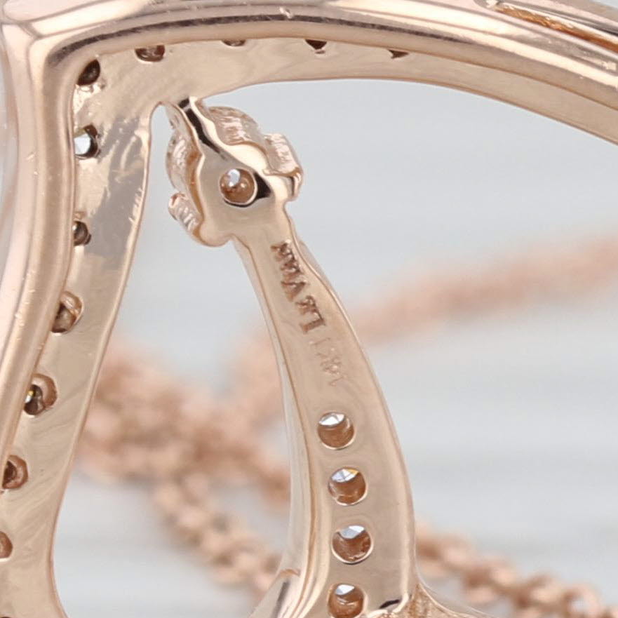 Le Vian 0.30ctw Diamond Open Heart Pendant Necklace 14k Rose Gold 18.25"