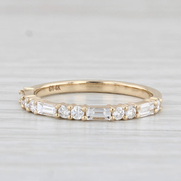 New 0.49ctw Stackable Diamond Ring 14k Yellow Gold Wedding Band Size 6.5