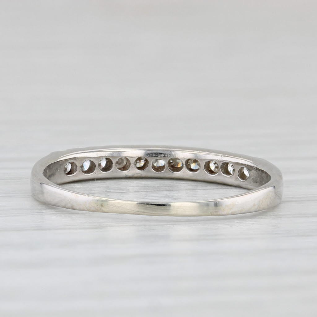 Light Gray 0.22ctw Diamond Wedding Band 14k White Gold Stackable Ring Size 6