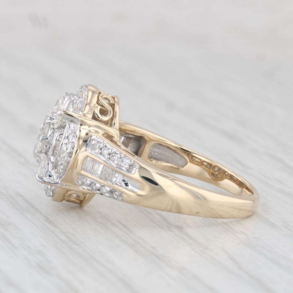 Light Gray 0.53ctw Diamond Cluster Ring 10k Yellow Gold Size 7