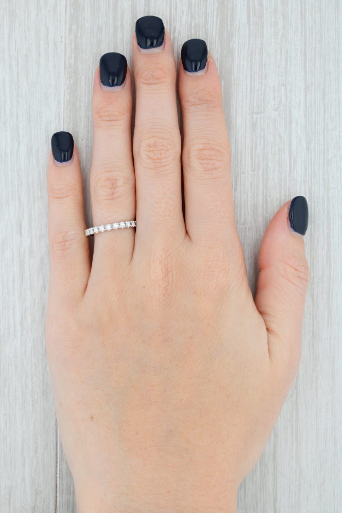 New 0.46ctw Diamond Eternity Ring 14k White Gold Size 6 Wedding Stackable Band