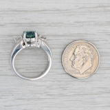 Gray 2.70ctw Oval London Blue Sapphire Diamond Ring 14k White Gold Size 4.25