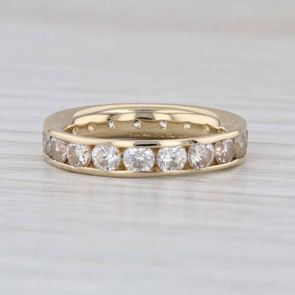 1.90ctw Cubic Zirconia Eternity Band 14k Gold Wedding Ring Size 5 Stackable