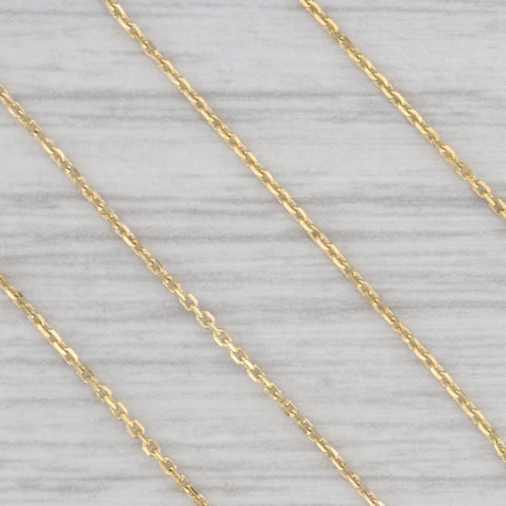 Gray 18" Cable Chain Necklace 10k Yellow Gold 0.5mm