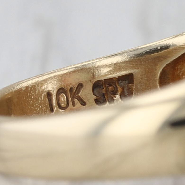 Lab Created Opal Cabochon Solitaire Ring 10k Yellow Gold Size 7.5