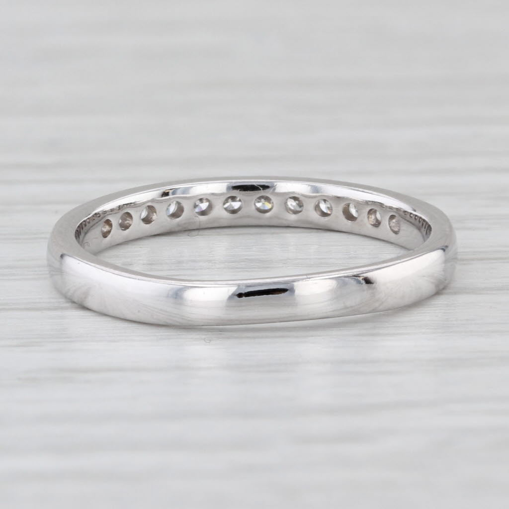 0.24ctw Diamond Wedding Band 10k White Gold Size 7.5 Stackable Anniversary Band