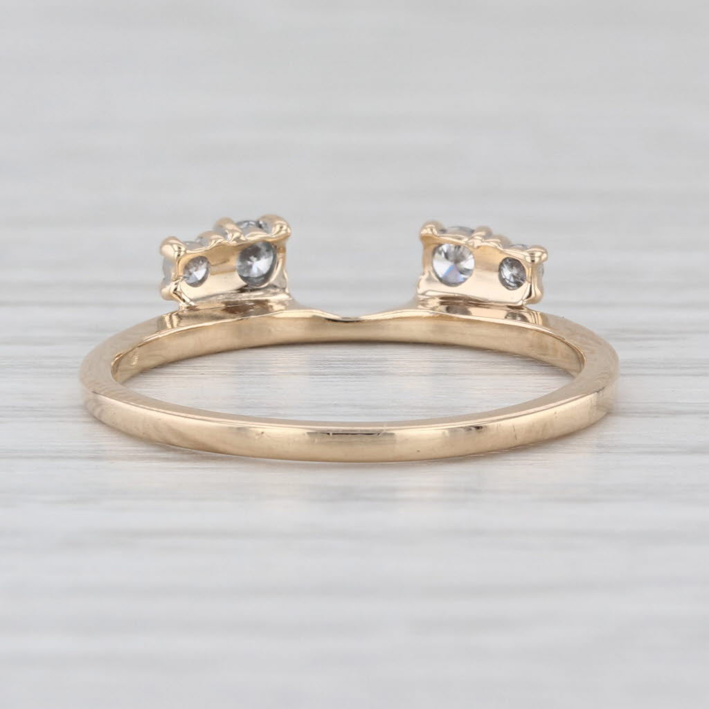 0.15ctw Diamond Wedding Band Jacket Guard 14k Gold Size 7.5 Stackable Ring