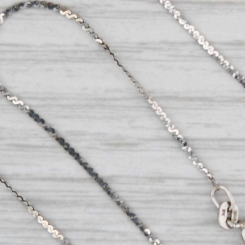 Light Gray 0.15ctw Diamond Floating in Resin Pendant Necklace 14k White Gold 15" Chain