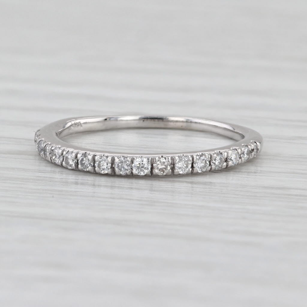 0.25ctw Diamond Wedding Band 14k White Gold Size 6.25 Stackable Ring