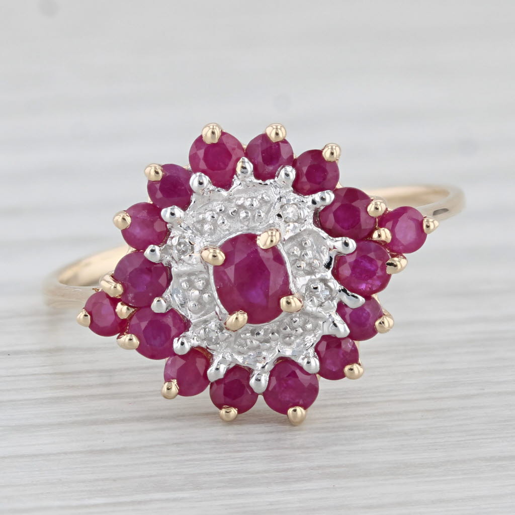 Light Gray 1.44ctw Ruby Diamond Ring 10k Yellow Gold Size 10.25