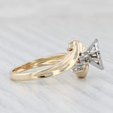 Light Gray 0.14ctw Marquise Diamond Cluster Engagement Ring 14k Yellow Gold Size 7.25