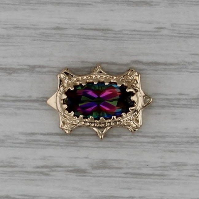 Richard Klein 2.30ctw Purple Mystic Topaz Slide Bracelet Charm 14k Yellow Gold