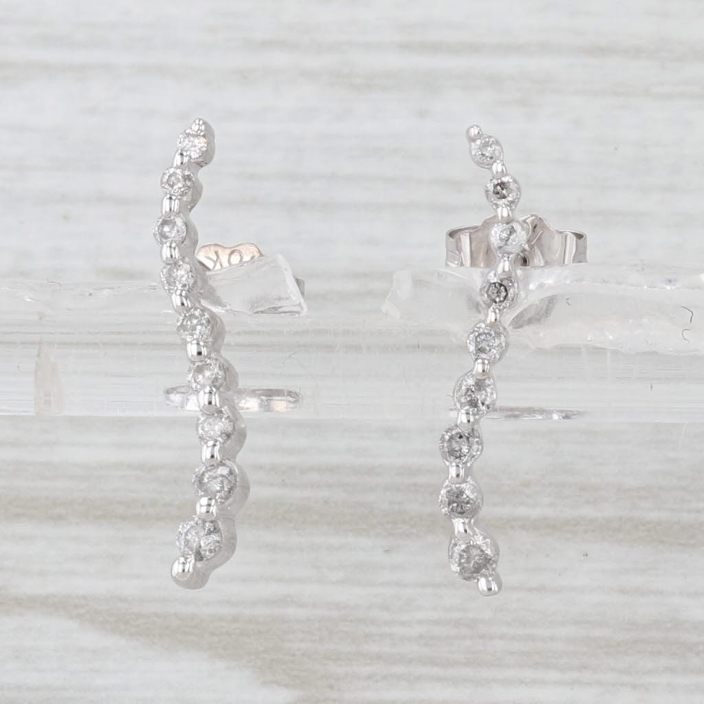 0.10ctw Diamond Journey Pendant 10k White Gold Drops