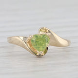 0.50ct Peridot Heart Bypass Ring 10k Yellow Gold Size 5.5 August Birthstone