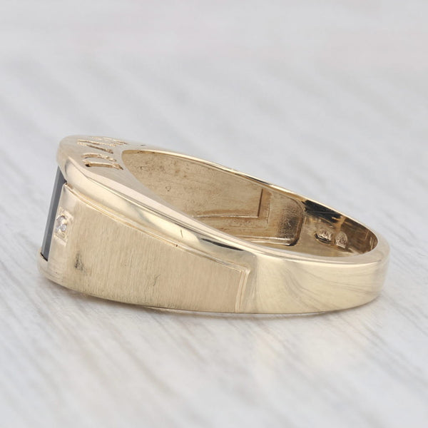 Onyx Diamond "DAD" Ring 10k Yellow Gold Size 10