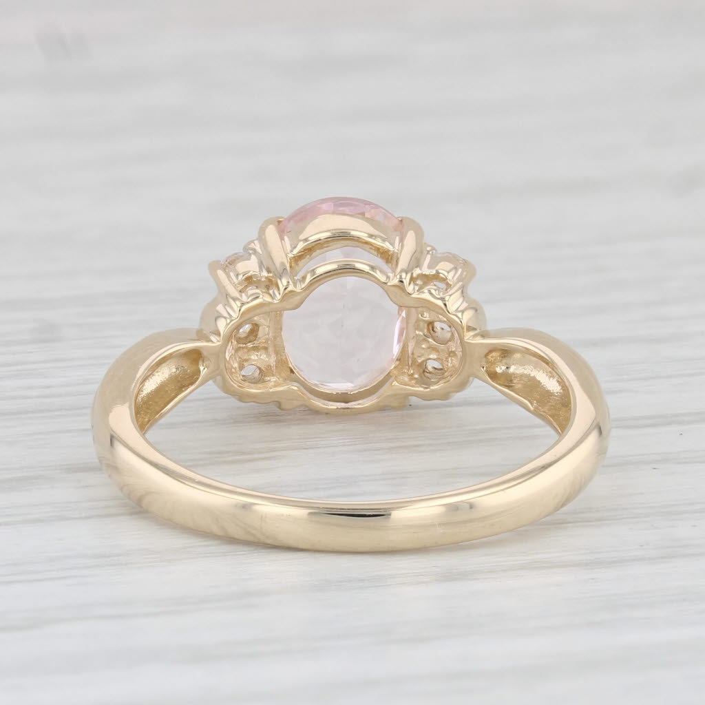 Light Gray 1.82ctw Pink Morganite Topaz Ring 14k Yellow Gold Size 7