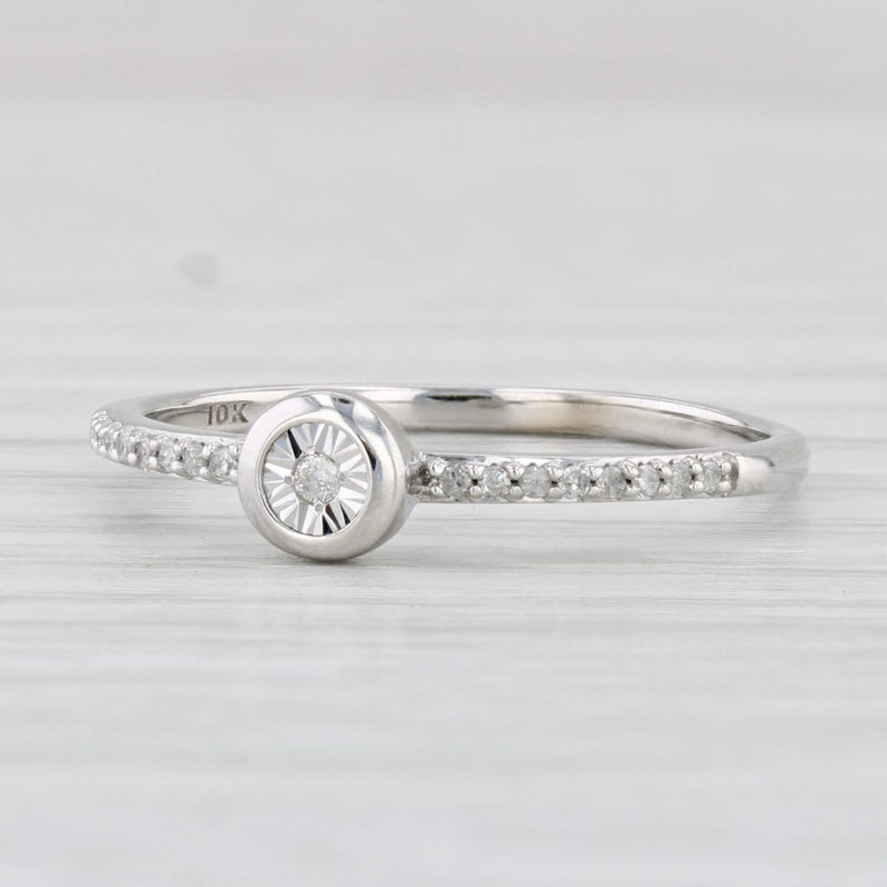Diamond Ring 10k White Gold Size 7 Stackable Engagement Style