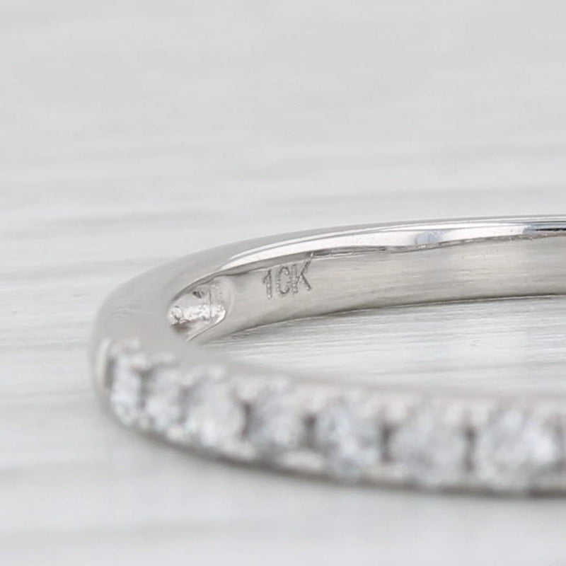 Light Gray 0.24ctw Diamond Wedding Band 10k White Gold Size 7 Stackable Anniversary Ring