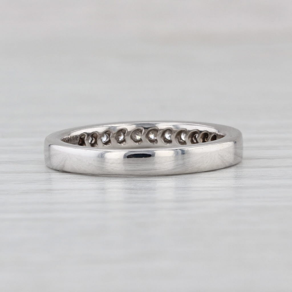 0.25ctw Diamond Wedding Band 18k White Gold Size 4.75 Stackable Anniversary Ring