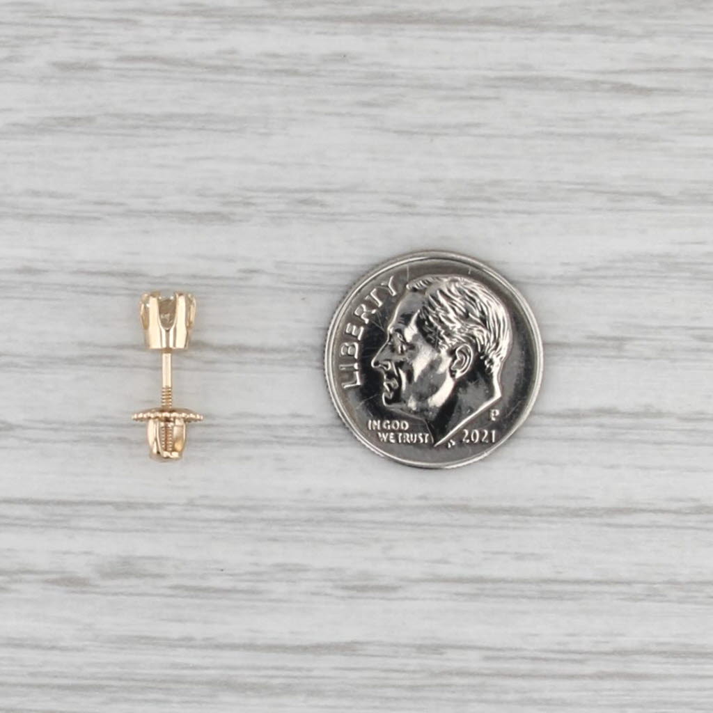 0.20ct Single Diamond Stud Earring 14k Yellow Gold VS2 Round Solitaire