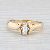 Cubic Zirconia Marquise Solitaire Ring 14k Yellow Gold Size 6.5 Engagement