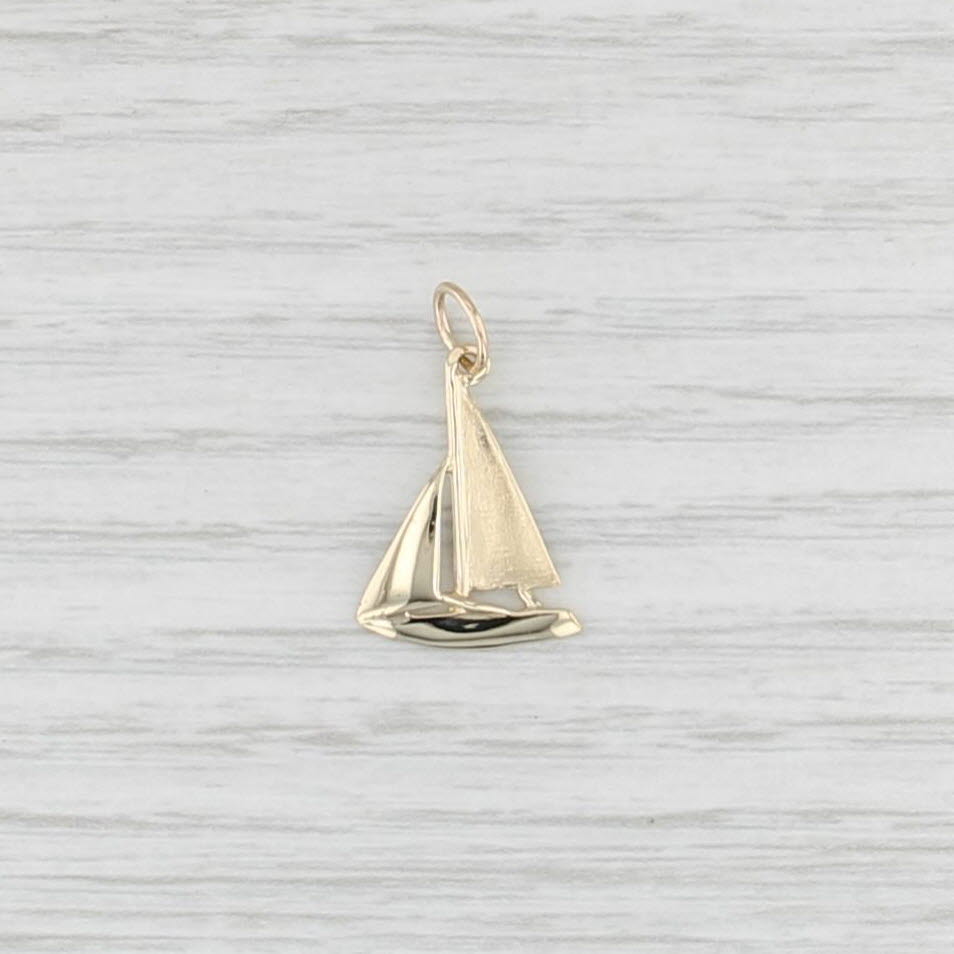 Sailboat Pendant 14k Yellow Gold Nautical Jewelry Small Charm