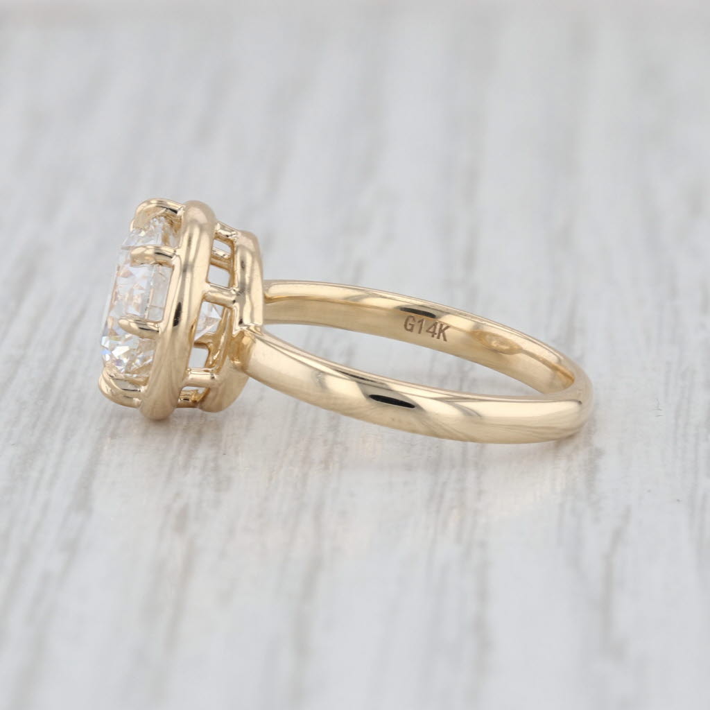 New 3.01ct VVS2 D Lab Grown Diamond Solitaire Engagement Ring 14k Gold Size 6