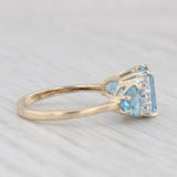 3.22ctw Blue Topaz Diamond Ring 10k Yellow Gold Size 7