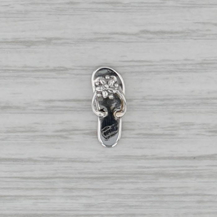 Diamond Accented Flip Flip Pendant 10k White Gold Charm