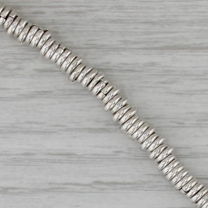 Layered Ring Circle Bead Bracelet Sterling Silver 6.5" 4.7mm Toggle Clasp