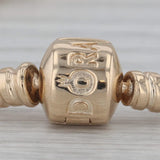 Dark Gray Pandora Moments Gold Clasp Charm Bracelet 550702 14k Yellow Gold 7.5" 19cm