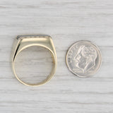 Gray Onyx Diamond Men's Ring 14k Yellow Gold Size 9.75
