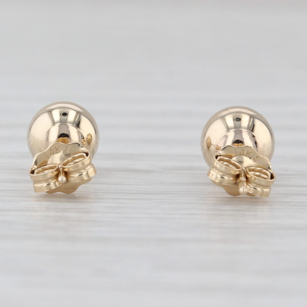 5.7mm Bead Stud Earrings 14k Yellow Gold Small Studs