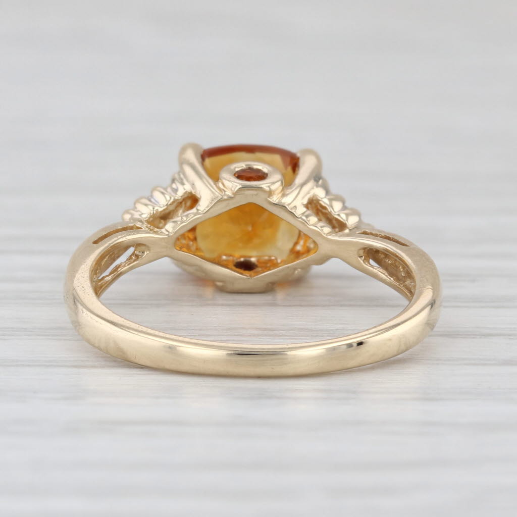 1.57ctw Cushion Citrine Diamond Ring 10k Yellow Gold Size 6