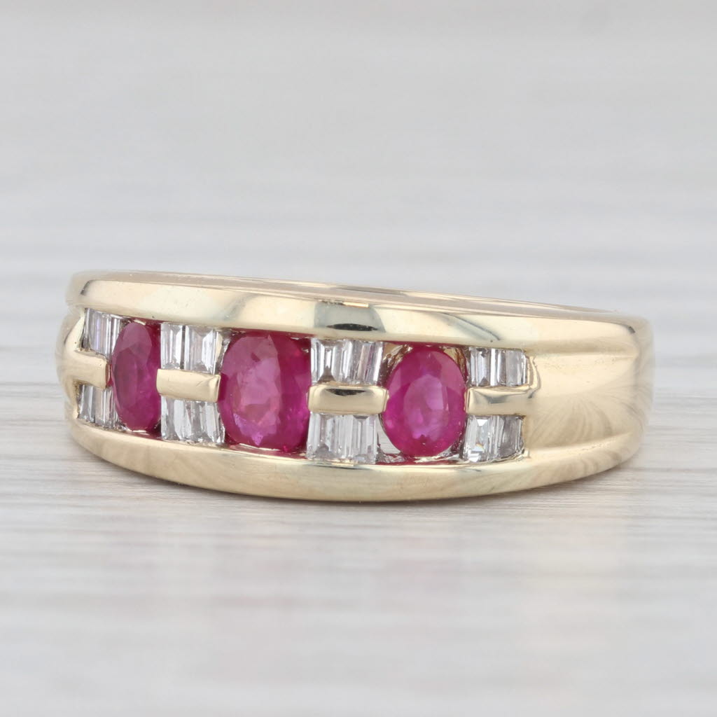 Light Gray 1.05ctw Ruby Diamond Ring 14k Yellow Gold Size 6.75-7