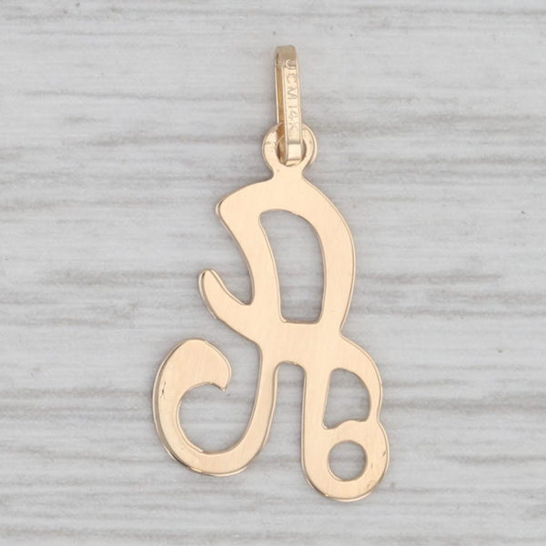 Letter Initial A Pendant 14k Yellow Gold Charm